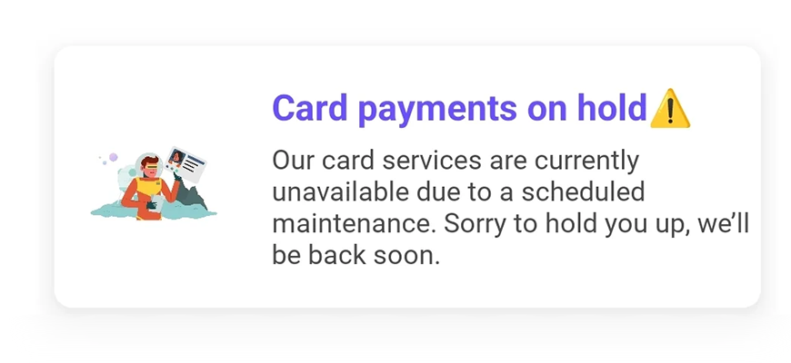 Платежи по карте приостановлены — ошибка PYYPL (сервис временно закрыт)