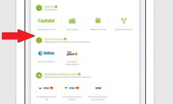 Вывод средств Capitalist